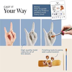 img 1 attached to 🎁 Greener Mindset Hand Casting Kit: DIY Gift for Couples, Wedding, Anniversary, Family & Kids - Plaster Hand Mold Kit w/ Gloves, Paints & Tools
