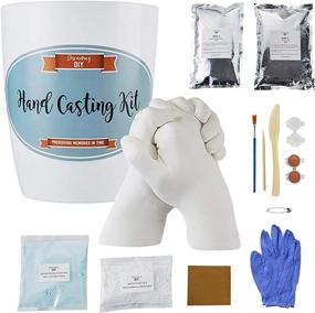 img 4 attached to 🎁 Greener Mindset Hand Casting Kit: DIY Gift for Couples, Wedding, Anniversary, Family & Kids - Plaster Hand Mold Kit w/ Gloves, Paints & Tools