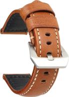 👔 stylish langpin leather watch bands for men - perfect blend of elegance and durability logo