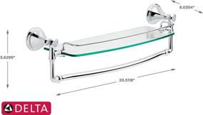 img 1 attached to Enhance your Bathroom with the Sleek Chrome DELTA Cassidy Towel Rack with Glass Shelf – a Perfect Bathroom Accompaniment (79710 18 Inch)