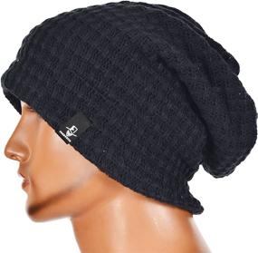 img 3 attached to 🧢 VECRY Men's Slouchy Beanie Knit Crochet Rasta Cap: Perfect for Year-Round Style and Comfort