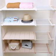 📦 vancore adjustable storage rack separator: expandable shelf for wardrobe organizer, no drilling needed – white, stretch length 13~20.9", width 16.5 logo