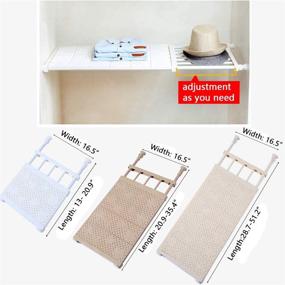img 2 attached to 📦 VANCORE Adjustable Storage Rack Separator: Expandable Shelf for Wardrobe Organizer, No Drilling Needed – White, Stretch Length 13~20.9", Width 16.5