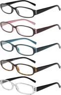 👓 5 pairs of fashionable reading glasses with spring hinge for men and women: uncompromised quality readers logo