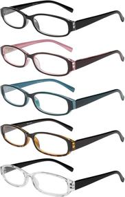 img 4 attached to 👓 5 Pairs of Fashionable Reading Glasses with Spring Hinge for Men and Women: Uncompromised Quality Readers