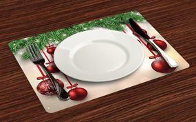 img 3 attached to Christmas Traditional 🎄 Washable Placemats by Ambesonne