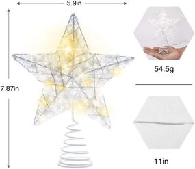 img 3 attached to 🌟 Haoogoo Christmas Tree Topper, LED Star Treetop with White Snowflake, Lighted Pentagram Snow Tree Topper with 20 Mini Lights for Christmas Tree Decoration