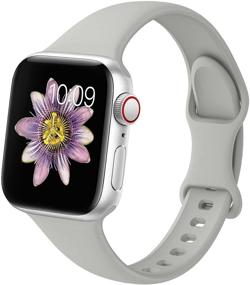 img 4 attached to 📌 Тонкие спортивные браслеты TreasureMax Slim - совместимые с браслетами для Apple Watch 38 мм 40 мм 42 мм 44 мм - для мужчин и женщин, тонкий силиконовый браслет - узкая замена ремешка - совместимы с iWatch Serie 6 5 4 3 2 1 SE - 38 мм / 40 мм - Серый