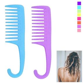 img 3 attached to Durable Salon Shower Combs - Gentle Wide Tooth Detangling for Thick and Long Hair, Wet or Dry