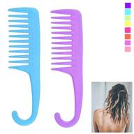 durable salon shower combs - gentle wide tooth detangling for thick and long hair, wet or dry logo