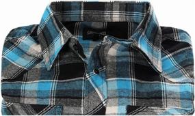 img 1 attached to Gioberti Western Brushed Checkered Charcoal Men's Clothing for Shirts