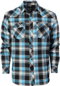 img 4 attached to Gioberti Western Brushed Checkered Charcoal Men's Clothing for Shirts