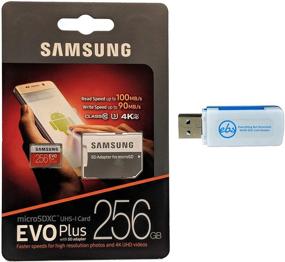 img 4 attached to Samsung 256GB Micro SDXC EVO Plus Memory Card with Adapter for Samsung Galaxy Tab S6, Tab A 8.0 (2019) Book2 Tablet, Phone (MB-MC256G) Bundle + SD, TF Card Reader