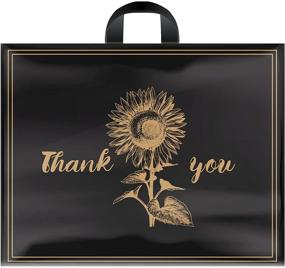 img 4 attached to 🎁 Premium 80 Pcs Thank You Gift Bags for Business - Reusable Plastic Goodie Bags with Soft Loop Handles for Boutique, Clothing, Party - 12 x 15 Inches