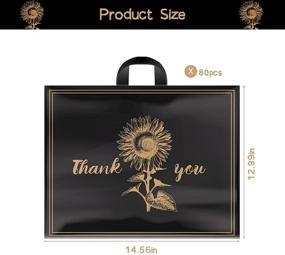 img 3 attached to 🎁 Premium 80 Pcs Thank You Gift Bags for Business - Reusable Plastic Goodie Bags with Soft Loop Handles for Boutique, Clothing, Party - 12 x 15 Inches