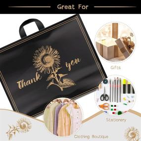 img 1 attached to 🎁 Premium 80 Pcs Thank You Gift Bags for Business - Reusable Plastic Goodie Bags with Soft Loop Handles for Boutique, Clothing, Party - 12 x 15 Inches