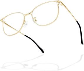 img 4 attached to «👓 Женские и мужские очки Gaoye для защиты от синего света - компьютерные игровые поддельные очки с модным дизайном 'Кошачий глаз', металлическая оправа - защита от бликов/УФ-лучей»