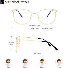 img 1 attached to «👓 Женские и мужские очки Gaoye для защиты от синего света - компьютерные игровые поддельные очки с модным дизайном 'Кошачий глаз', металлическая оправа - защита от бликов/УФ-лучей»