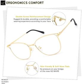 img 3 attached to «👓 Женские и мужские очки Gaoye для защиты от синего света - компьютерные игровые поддельные очки с модным дизайном 'Кошачий глаз', металлическая оправа - защита от бликов/УФ-лучей»