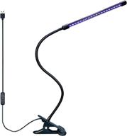 🔦 kxzm usb uv led blacklight with desk clamp - 360° rotating gooseneck, purple light fixture (395-400nm), ideal for paint, fluorescent posters логотип