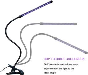 img 3 attached to 🔦 KXZM USB UV LED Blacklight with Desk Clamp - 360° Rotating Gooseneck, Purple Light Fixture (395-400nm), Ideal for Paint, Fluorescent Posters
