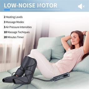 img 1 attached to 🦶 CINCOM Foot and Leg Massager: Heat, Air Compression, Circulation Boost, Muscle Relaxation - 3 Modes, 3 Intensities, 2 Heating Super Quiet