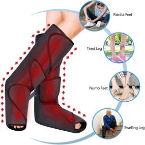 img 2 attached to 🦶 CINCOM Foot and Leg Massager: Heat, Air Compression, Circulation Boost, Muscle Relaxation - 3 Modes, 3 Intensities, 2 Heating Super Quiet