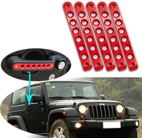 img 3 attached to 🔴 Улучшите свой Jeep Wrangler: накладки на дверные ручки WF 5 штук красного цвета - идеальное сочетание для моделей Wrangler JK JKU Liberty Sahara & Unlimited 2007-2018 годов