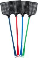 🪰 ofxdd rubber fly swatter pack - powerful pest control tool, heavy duty & long reach - assorted colors (4 pack) logo