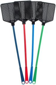 img 3 attached to 🪰 OFXDD Rubber Fly Swatter Pack - Powerful Pest Control Tool, Heavy Duty & Long Reach - Assorted Colors (4 Pack)