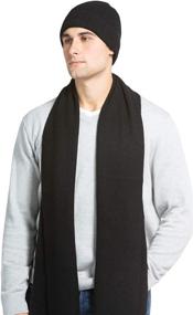 img 2 attached to 🧣 High-Quality Fishers Finery Cashmere Ribbed Scarf for Men - Essential Scarves for Men's Accessories