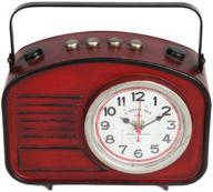 🕰️ lily's home vintage radio-style mantle clock: battery-powered with quartz movement, perfect match for antique décor theme logo