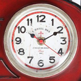 img 1 attached to 🕰️ Lily's Home Vintage Radio-Style Mantle Clock: Battery-Powered with Quartz Movement, Perfect Match for Antique Décor Theme