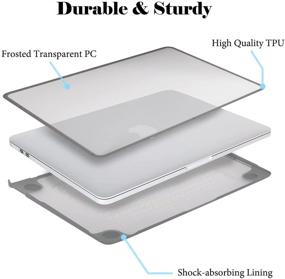 img 2 attached to 👩 G JGOO MacBook Air 13 Inch Case 2021 2020 2019 2018 A2337 M1 A2179 A1932, Matte Clear Hard Shell Case with Rubberized Edges, Screen Protector, and Keyboard Cover - Frost Clear