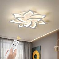 🌼 garwarm dimmable led ceiling light: 72w modern acrylic flush mount with remote control - metal flower chandelier for living room, bedroom, kitchen логотип