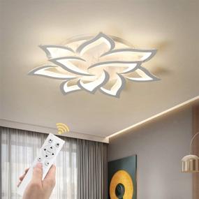 img 2 attached to 🌼 Garwarm Dimmable LED Ceiling Light: 72W Modern Acrylic Flush Mount with Remote Control - Metal Flower Chandelier for Living Room, Bedroom, Kitchen