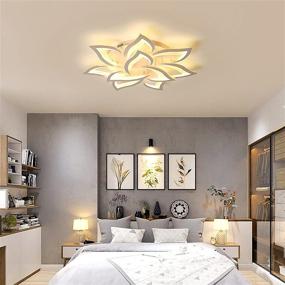 img 1 attached to 🌼 Garwarm Dimmable LED Ceiling Light: 72W Modern Acrylic Flush Mount with Remote Control - Metal Flower Chandelier for Living Room, Bedroom, Kitchen