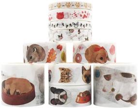 img 1 attached to Cute Animals Washi Tapes Set - EnYan 10 Rolls of Japanese Masking Decorative Tapes for DIY Crafts, Arts, Bullet Journals, Planners, Scrapbooking – Adhesive