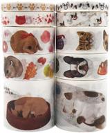 cute animals washi tapes set - enyan 10 rolls of japanese masking decorative tapes for diy crafts, arts, bullet journals, planners, scrapbooking – adhesive logo