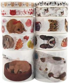 img 3 attached to Cute Animals Washi Tapes Set - EnYan 10 Rolls of Japanese Masking Decorative Tapes for DIY Crafts, Arts, Bullet Journals, Planners, Scrapbooking – Adhesive