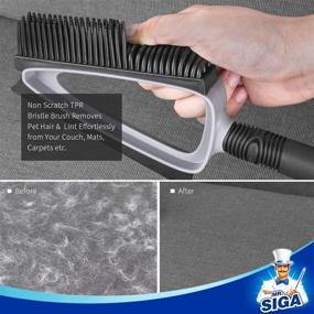 img 2 attached to 🧹 Efficient Cleaning with MR.SIGA TPR Bristles Brush &amp; Squeegee Combo Set - Grey &amp; Black, 1 Set