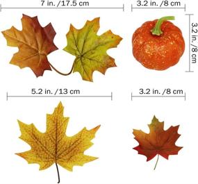 img 3 attached to 🎃 Decorate your Holidays with 12 PCS Artificial Pumpkins & 60 PCS Lifelike Maple Leaves: Halloween, Thanksgiving, Autumn Ornaments