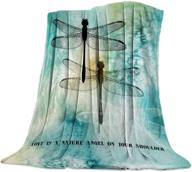 nature angel dragonfly printed king size flannel fleece bed blanket - soft throw for bedroom, sofa, couch - lightweight warm blanket for women and men - 59x79in - love quote design logo