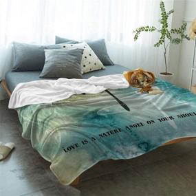 img 3 attached to Nature Angel Dragonfly Printed King Size Flannel Fleece Bed Blanket - Soft Throw for Bedroom, Sofa, Couch - Lightweight Warm Blanket for Women and Men - 59x79in - Love Quote Design