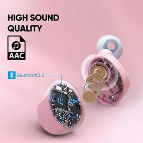 img 2 attached to 🎧 Беспроводные наушники COUMI: Bluetooth стерео внутриканальные наушники с микрофоном, сенсорным управлением и эквалайзером | 30 часов воспроизведения | Водонепроницаемые для бега и тренировок | Розовые