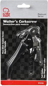 img 1 attached to 🍷 Chef Craft Select Waiter's Corkscrew - Sleek 4.5 Inch Stainless Steel/Black Design