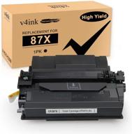 🖨️ v4ink high yield compatible toner cartridge for hp 87x cf287x - replacement toner for hp laserjet enterprise m506dn m506n m506x m506, hp pro m501dn m501n mfp m527dn m527z printer logo