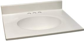 img 4 attached to 🏠 Stylish Design House 586271 Cultured Marble Vanity Top - 25-inch, Oval Bowl, 4" Centerset - White on White