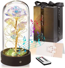 img 4 attached to 🎁 Womens Birthday Gifts: Beauty and The Beast Rose Music Box with LED Lights - Personalized Christmas and Anniversary Presents for Wife, Girlfriend, Mom, Grandma - Forever Rose Gifts, You are My Sunshine