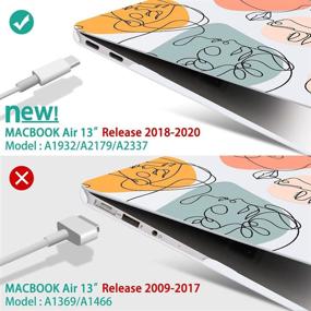 img 3 attached to 📱 May Chen MacBook Air 13 inch Case 2020 2019 2018 Release A2337 M1/A1932/A2179, Hard Shell Case Keyboard Cover Skin & Screen Protector for Air 13 Retina with Touch ID - Abstract Face Design